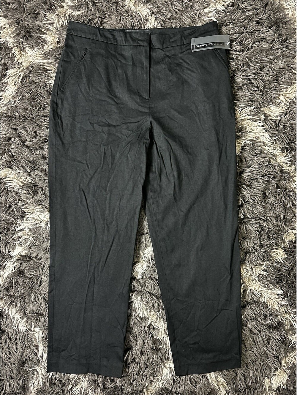 NWT Relativity Design Lab Black Ankle Pants Womens Size 10 Stretch Dress Slacks